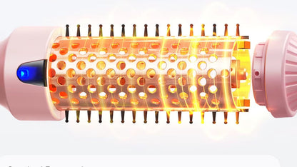 Dual Voltage Ionic Thermal Brush for Curling and Straightening 6 Temperature Settings & LED Digital Display Hot Air Styler